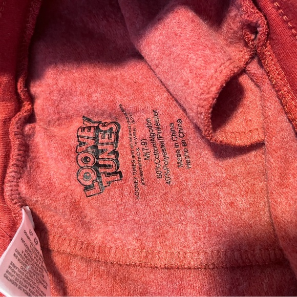 Looney Tunes Graphic Jogger Sweatpants Bugs Bunny Tweety Maroon medium classic - Picture 4 of 7